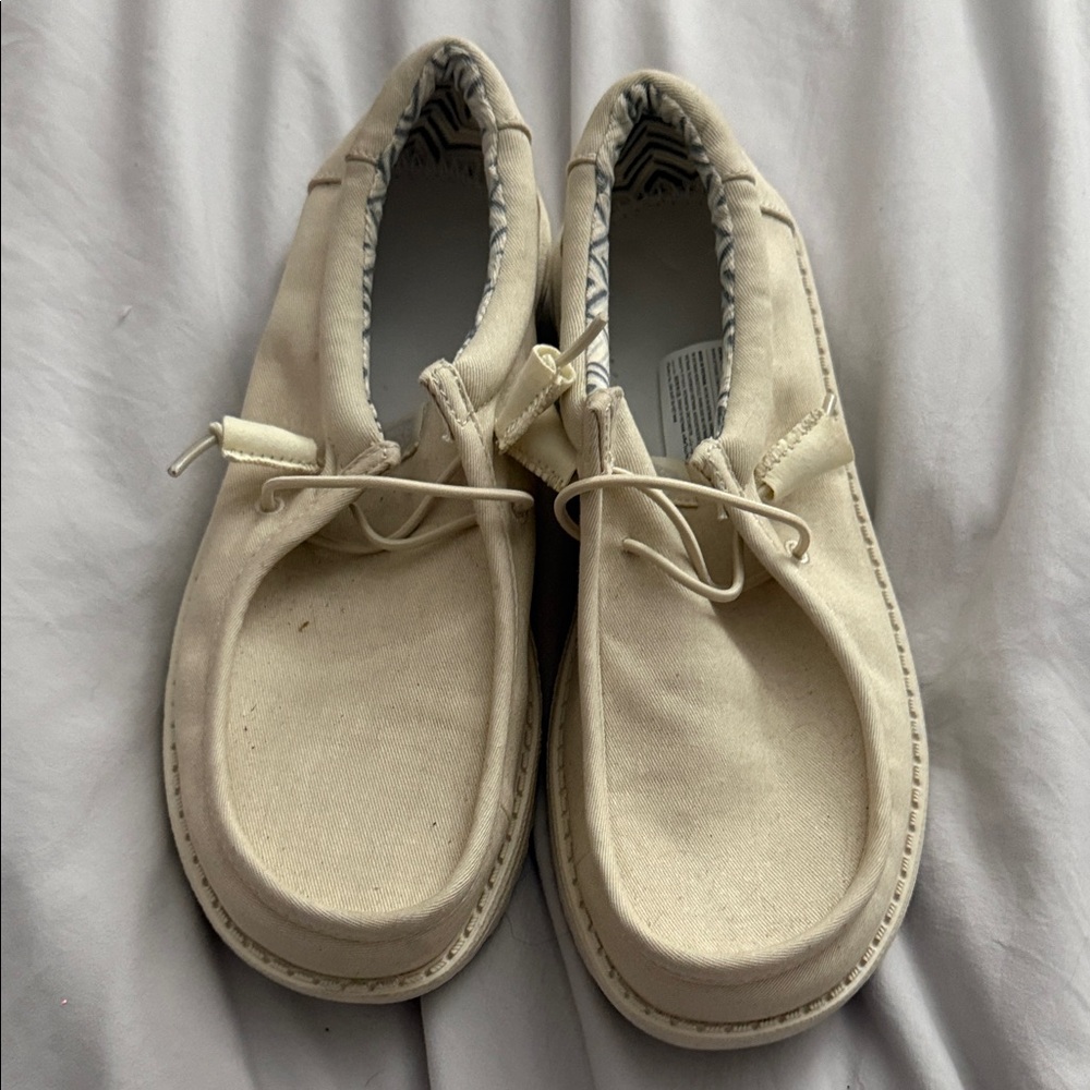 Hey Dude Cream Athletic Shoes